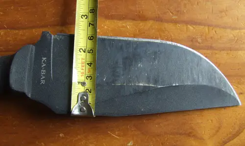 Ka-Bar Warthog blade size measurement.