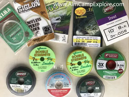 Leasers and fishing line tippet material