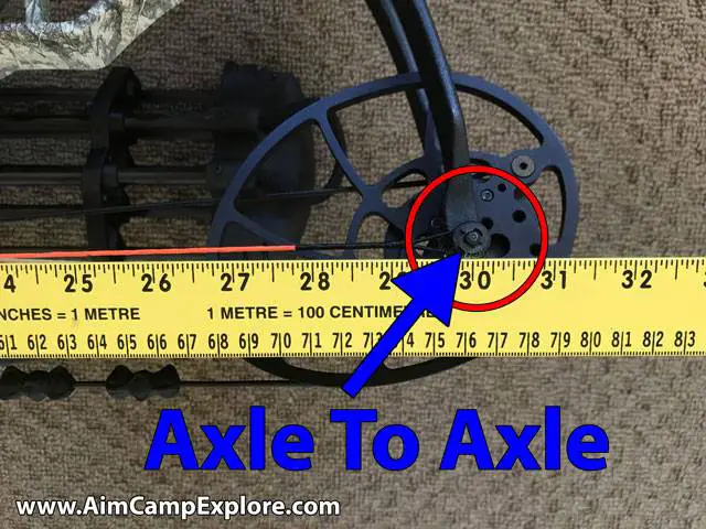 Compound bow axle to axle